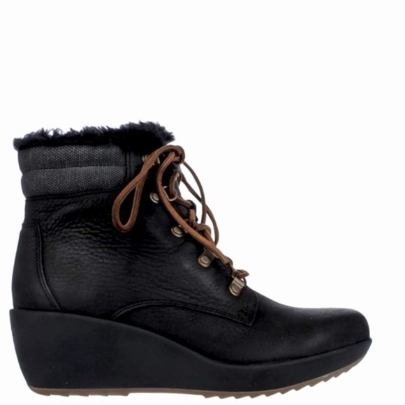 Sperry Luca Peak Waterproof Black Wedge Boots Size 9 - Picture 3 of 11